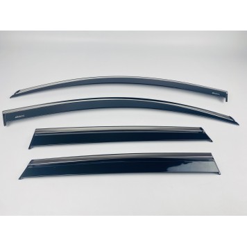 Дефлекторы окон Skoda Karoq 2017+ с нерж. хром полоской-4